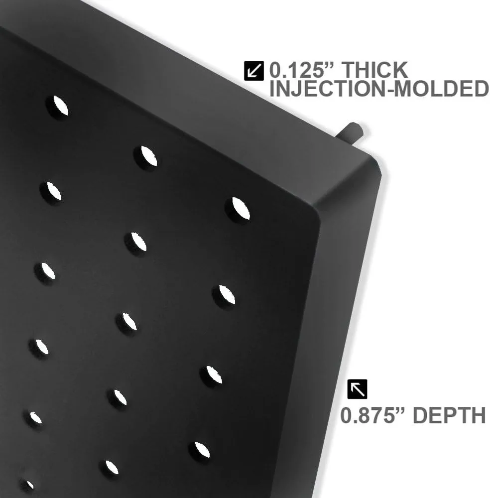 Azar Displays 1-Sided Pegboard Wall Panels, 60inH x 16-1/8inW x 7/8inD, Black, Pack Of 2 Panels