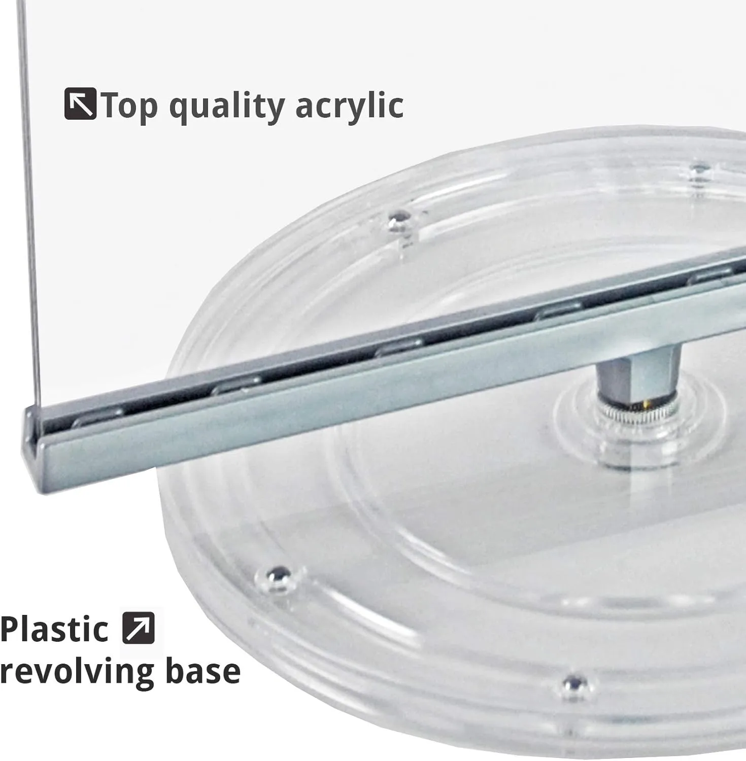 Azar Displays Revolving Acrylic Horizontal 2-Sided Sign Holders, 6-3/4in x 8-1/2in, Clear, Set Of 2 Holders