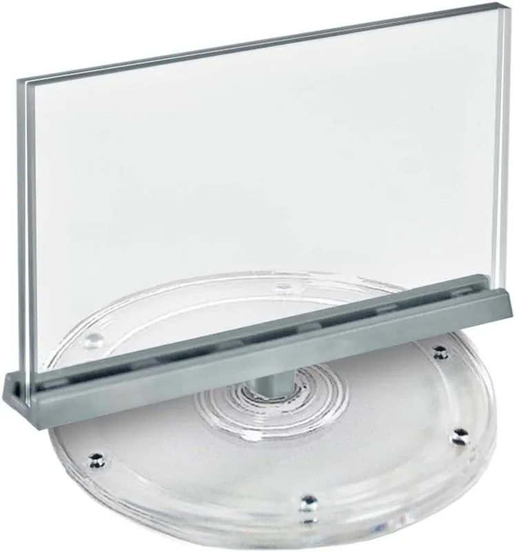Azar Displays Revolving Acrylic Horizontal 2-Sided Sign Holders, 6-3/4in x 8-1/2in, Clear, Set Of 2 Holders