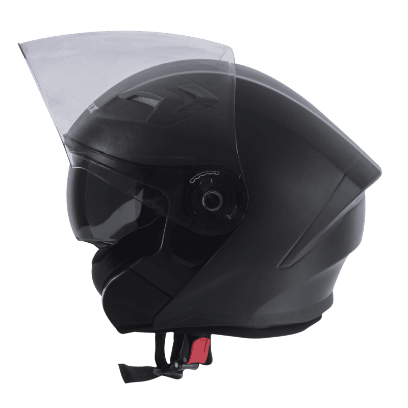 STEELBIRD SBA-17 ISS RDX DASHING BLACK 600MM C/V WITH INNER SMOKE SUNSHIELD