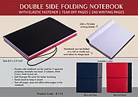 Double side folding notebook with Elastic Fastener