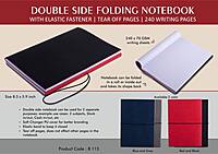 Double side folding notebook with Elastic Fastener