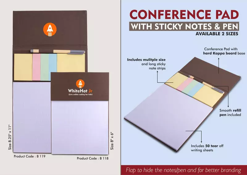 Conference Pad with Sticky notes & Pen