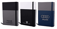 Optima Two tone A5 notebook with Fastener