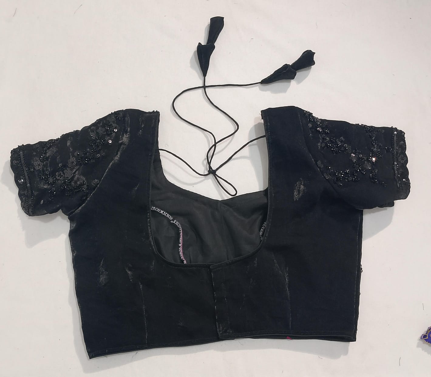 N198:Ready To Ship Beautiful Sequence Work Saree With Stitched Blouse