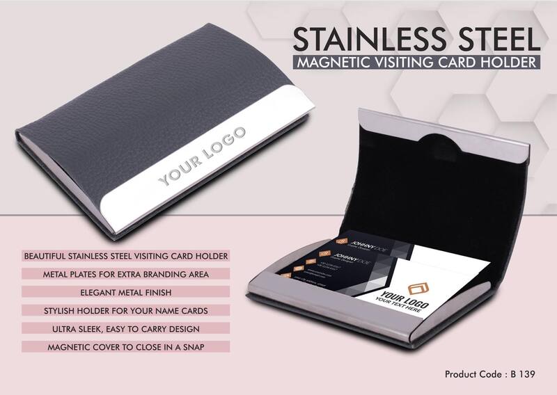 Stainless Steel Magnetic Visiting Card holder & Safe