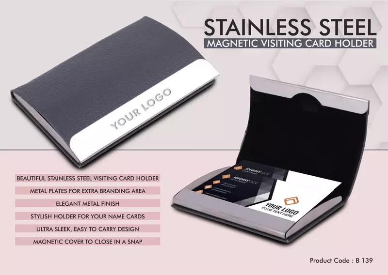 Stainless Steel Magnetic Visiting Card holder & Safe