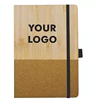 Bamboo cork notebook with Elastic Fastener