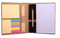 Eco Notebook with Eco Pen, Wooden Ruler and Sticky notes
