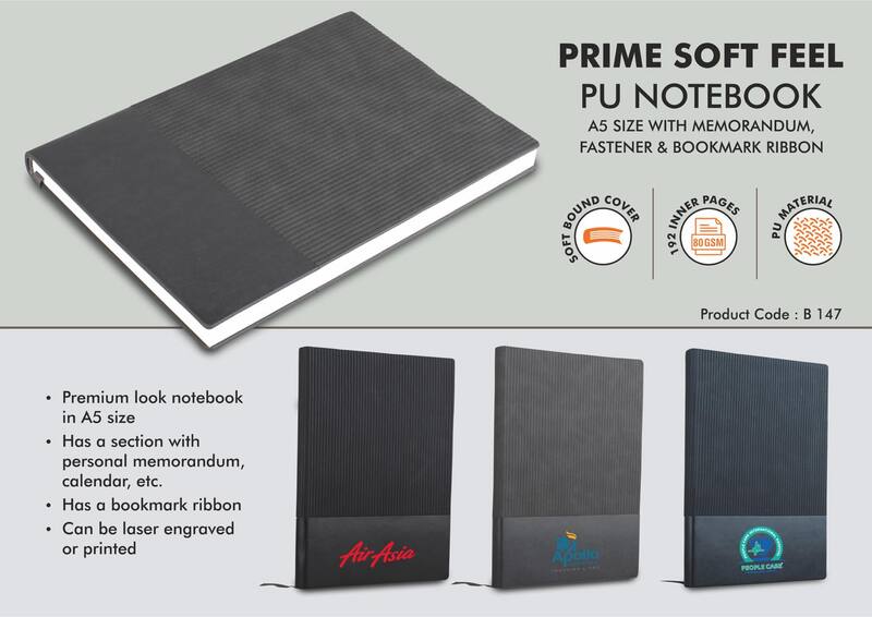 Prime Soft feel PU notebook | A5 size | With memorandum and Bookmark ribbon