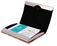 Stainless Steel Magnetic Visiting Card holder -Cork Material Style