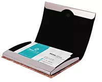 Stainless Steel Magnetic Visiting Card holder -Cork Material Style