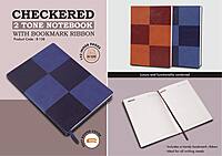 Checkered 2 tone Notebook with bookmark ribbon