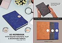 A5 notebook with round magnetic flap & bookmark ribbon