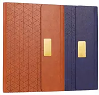 Pyramid 3 fold notebook with Magnetic flap and metal plate