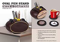 Oval Pen stand with 6 coasters