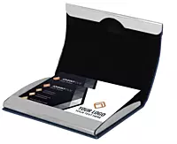 Stainless Steel Magnetic Visiting Card holder- Blue