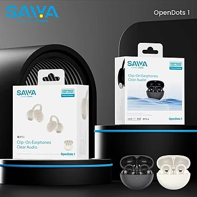 SAIVA OpenDots 1 Wireless Clip-On Earphones with Deep Bass & Clear Audio