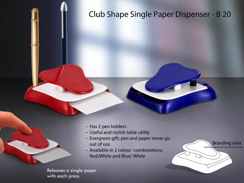 Club shape single paper dispenser