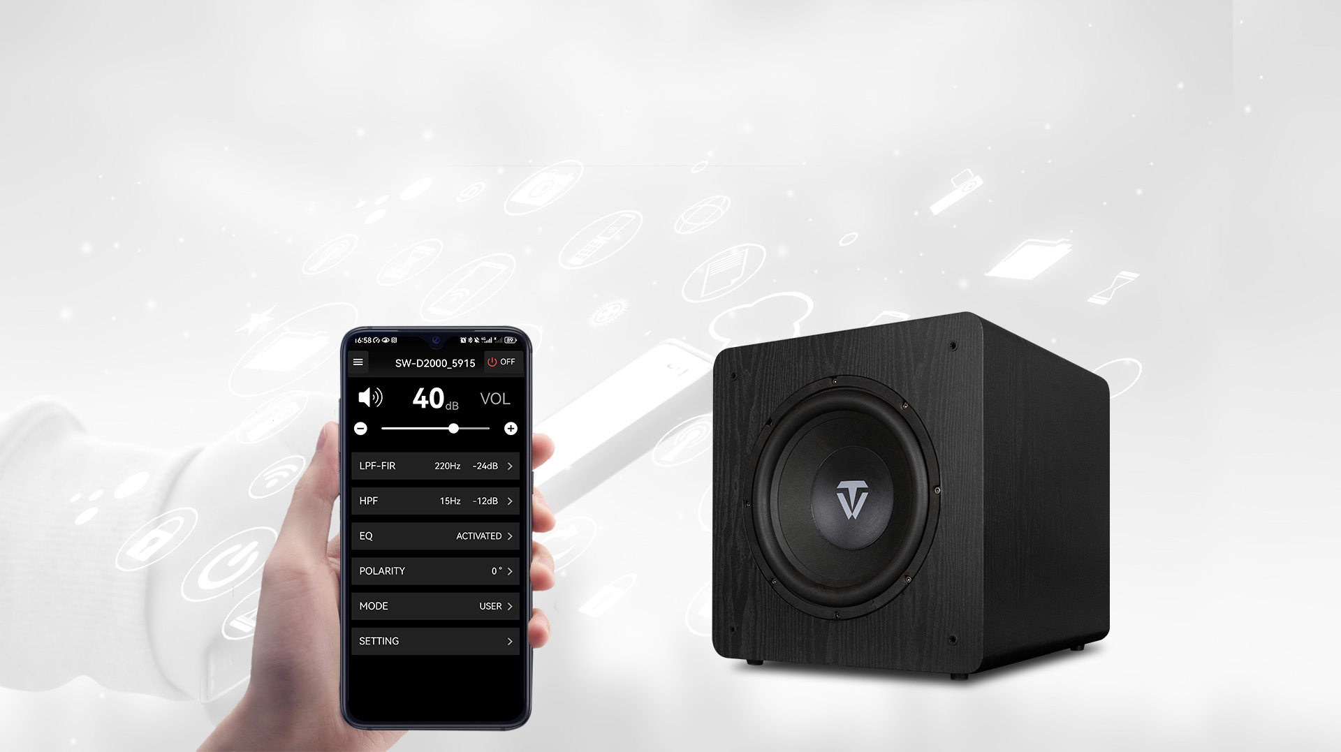 Tonewinner 400W deeper powered subwoofer 12 inch manufacturer