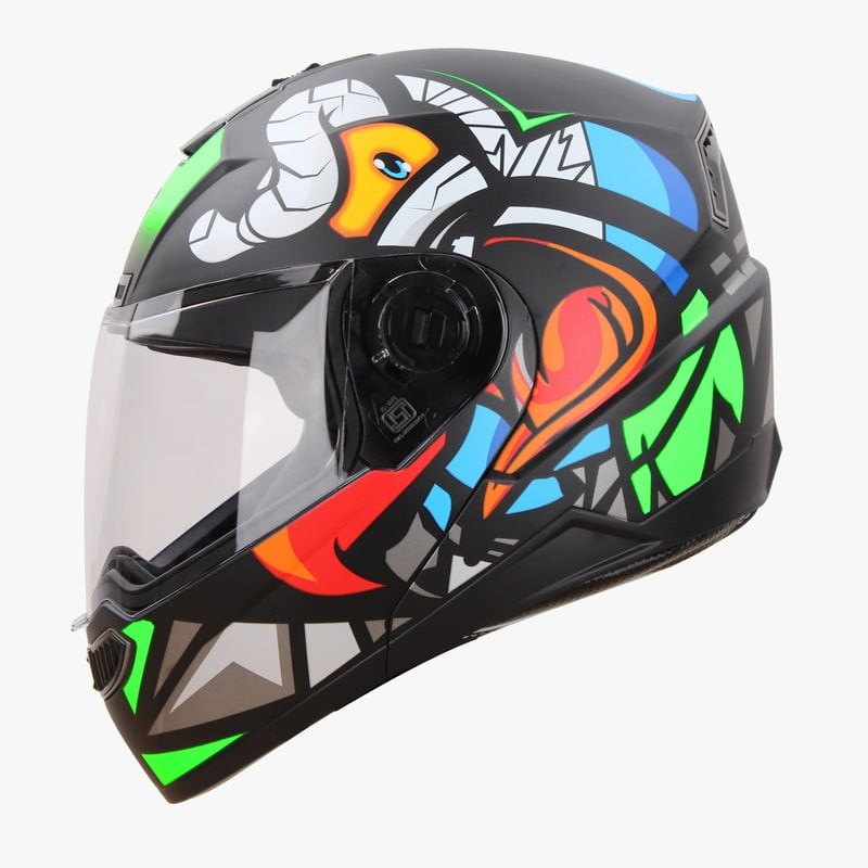 STEELBIRD SBA-7 BIRDIE GLOSSY BLACK/GREEN C/V (M)