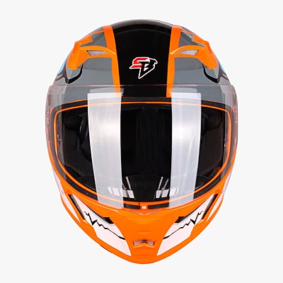 STEELBIRD SBA-21 ISS BORN READY GLOSSY FLUO ORANGE C/V (M)