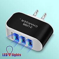 3 Port USB LED Wall Charger 3 Port USB LED Wall Charger