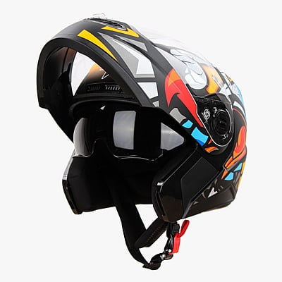 STEELBIRD SBA-7 BIRDIE GLOSSY BLACK/ORANGE C/V (M)