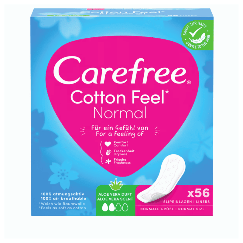 Carefree Daily Panty Liners Cotton Soft with Aloe Vera Regular - 56 Pads