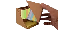 Folding paper cube (with memopad and tumbler)