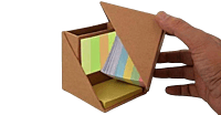 Folding paper cube (with memopad and tumbler)