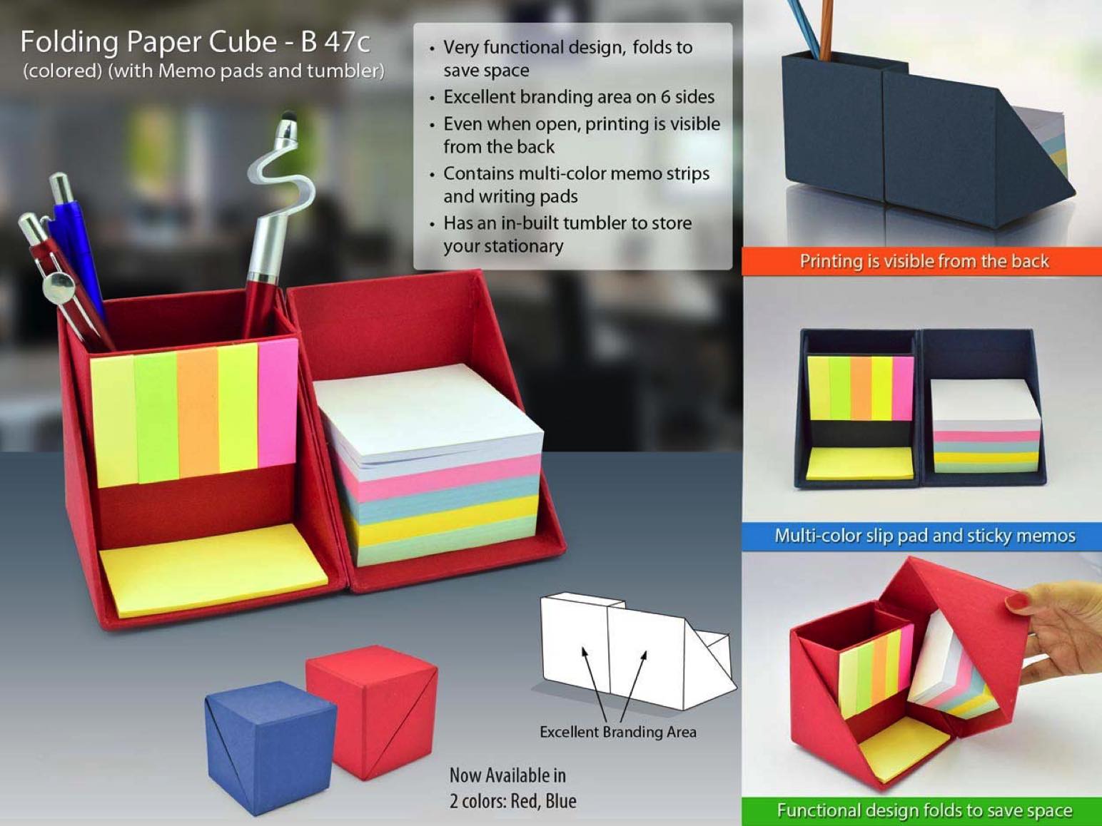 Folding Paper Cube In Color