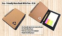 Eco notebook with pen and sticky pads