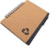 Eco notebook with pen and sticky pads