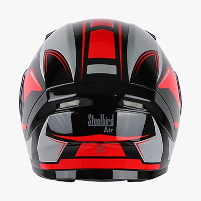STEELBIRD SBA-21 ISS AIR CARBON GLOSSY BLACK/RED C/V (L)