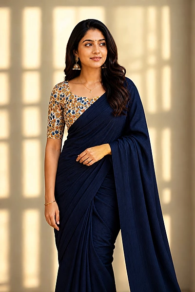 Khadi linen With seperate blouse 2