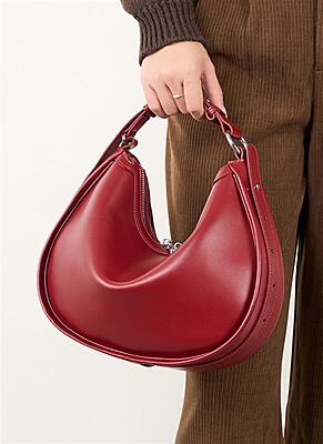 CRESCENT BAG WINE RED