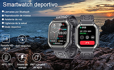 Reloj Inteligente,Smartwatch Militar de 1.8" HD Reloj Inteligente,Smartwatch Militar de 1.8" HD
