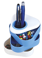Table triangle: Pen stand with sliding drawers