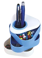 Table triangle: Pen stand with sliding drawers