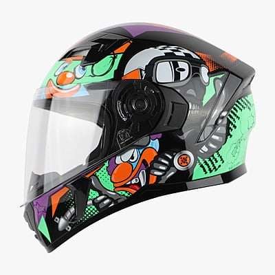 STEELBIRD SBA-21 RAPTOR COMIC GLOSSY BLACK/GREEN C/V (M)
