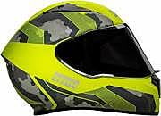 STUDDS THUNDER D5 MATT NEON YELLOW N5 YELLOW C/V (L) WITH SPOILER AND MIRROR VISOR