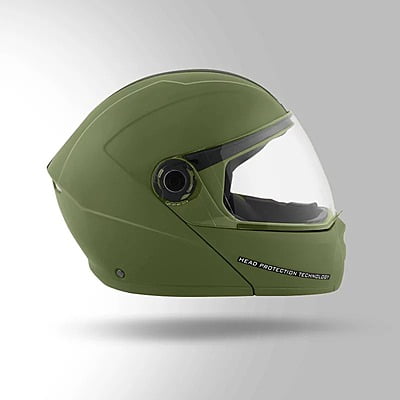 STUDDS NINJA ELITE MILITARY GREEN WITH CARBON STRIP C/V (XL)