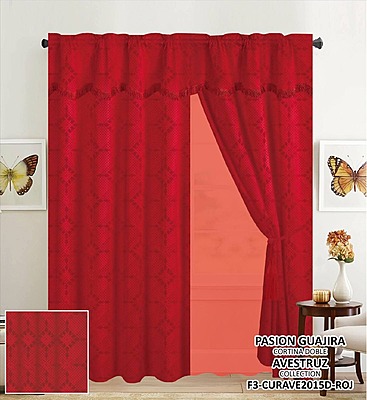 CORTINA COLVEN ROJO