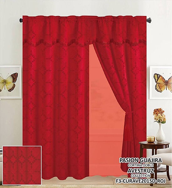 CORTINA COLVEN ROJO