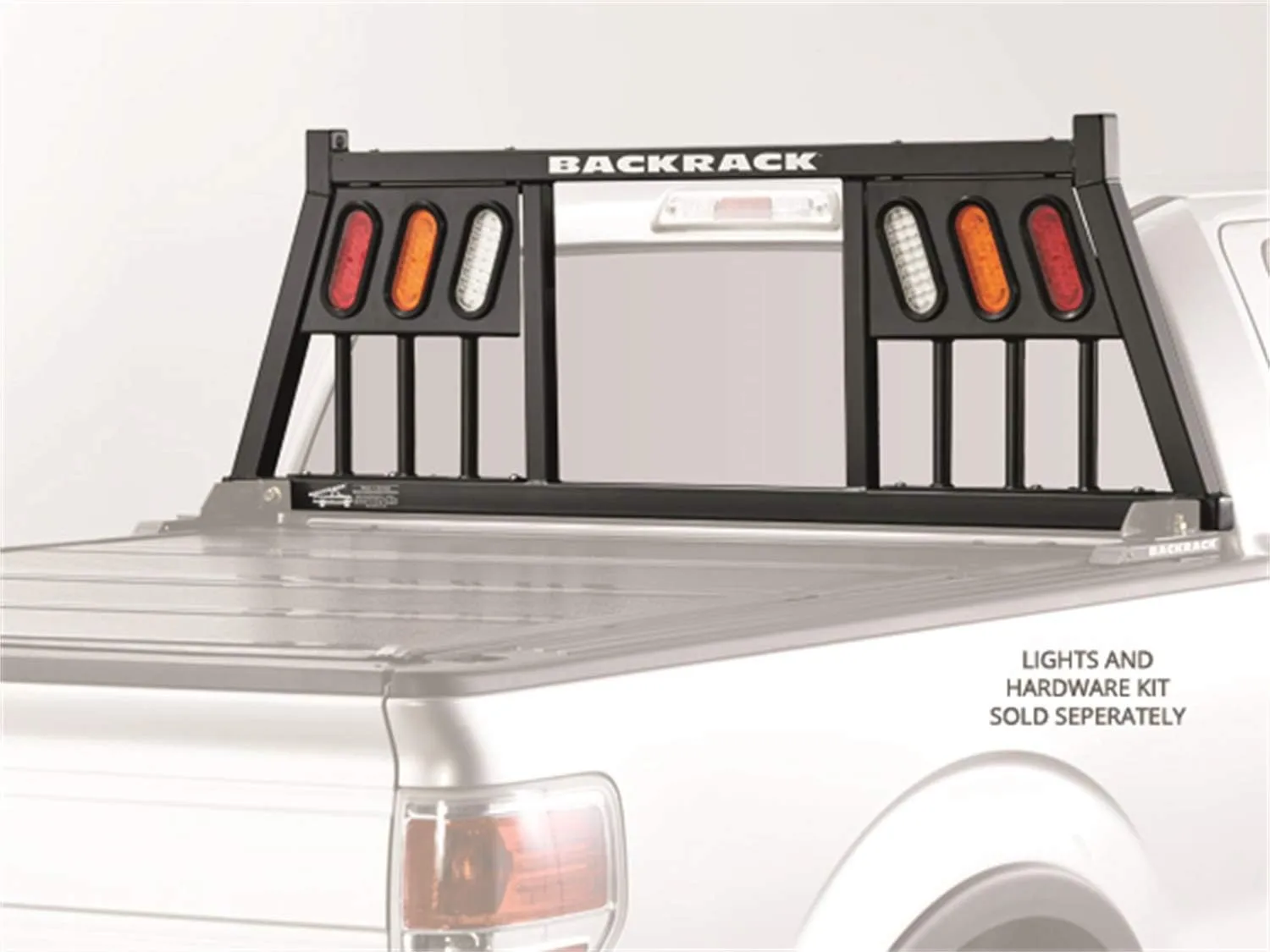 RealTruck BACKRACK Three Light Rack Frame Only | Black, No Drill | 147TL | Fits 1999-2025 Ford F-250/F-350/F-450; 2017-2025 Ford F-550