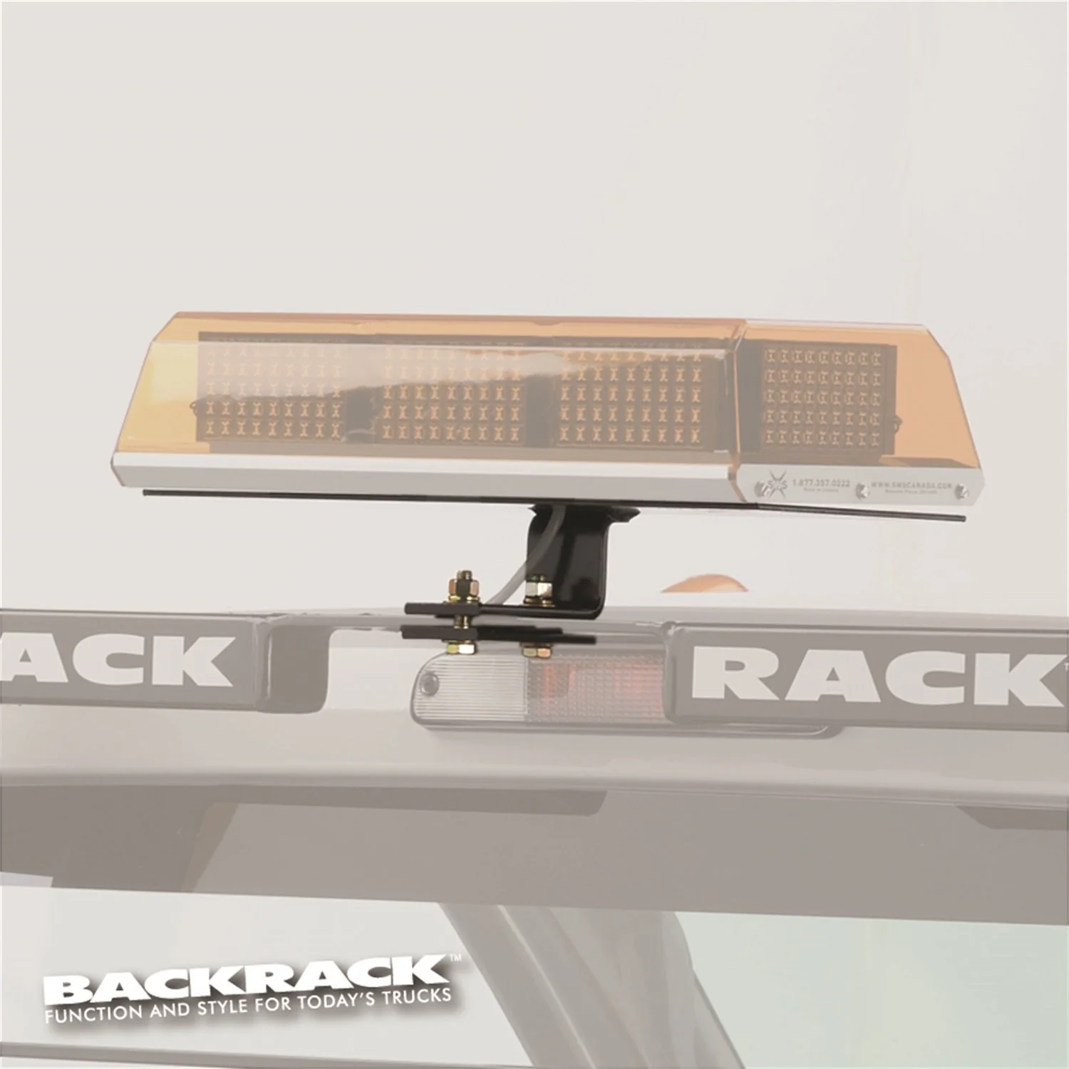 BACKRACK RealTruck Light Bracket, 16X7 Base | Rectangle, Center Mount, Black | 91002REC | Universal w Frame's