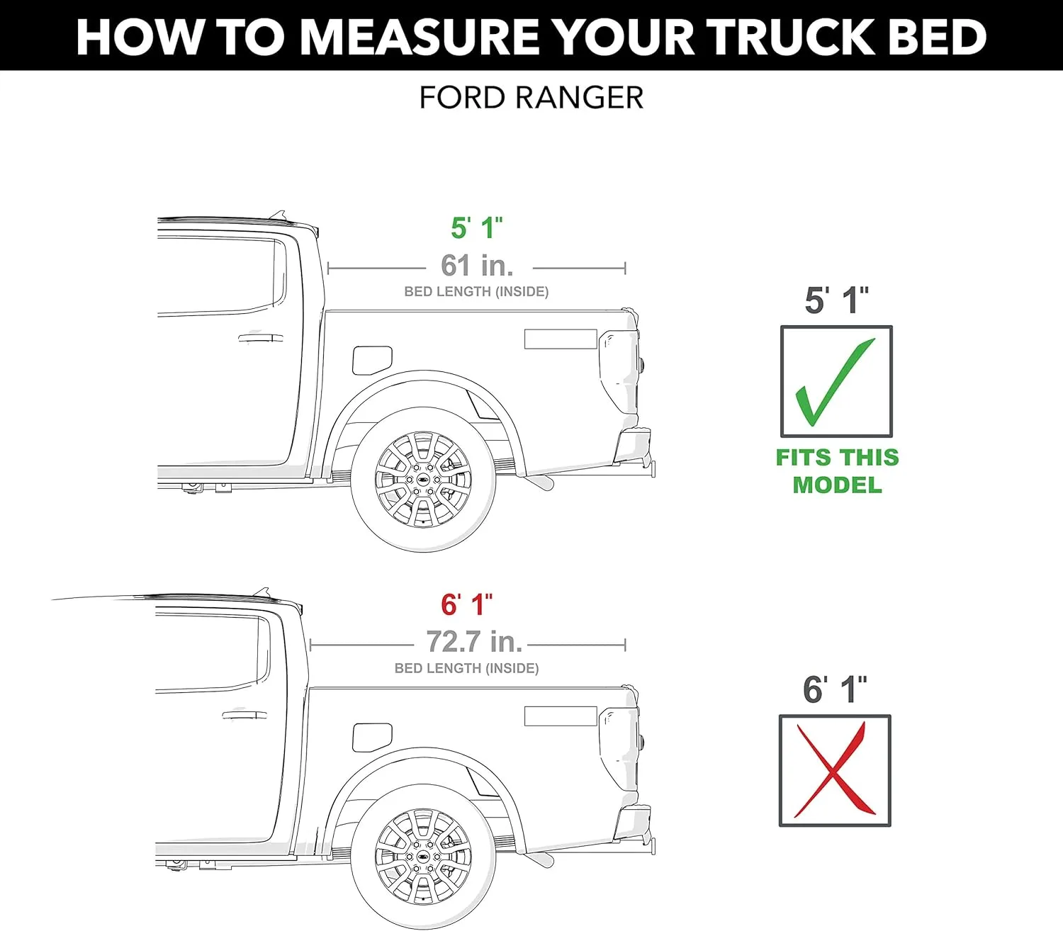 RealTruck RetraxONE MX Retractable Truck Bed Tonneau Cover - 60335 - Fits 2019-2023 Ford Ranger 5'1" Bed