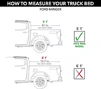 RealTruck BAK Revolver X2 Hard Rolling Truck Bed Tonneau Cover | 39332 | Fits 2019-2023 Ford Ranger 5' 1" Bed (61") Revolver X2 | Hard Rolling 5' 1" Bed