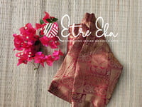 Saree Blouse. Maroon Banarasi Brocade Blouse with Boat Neck , Back Open